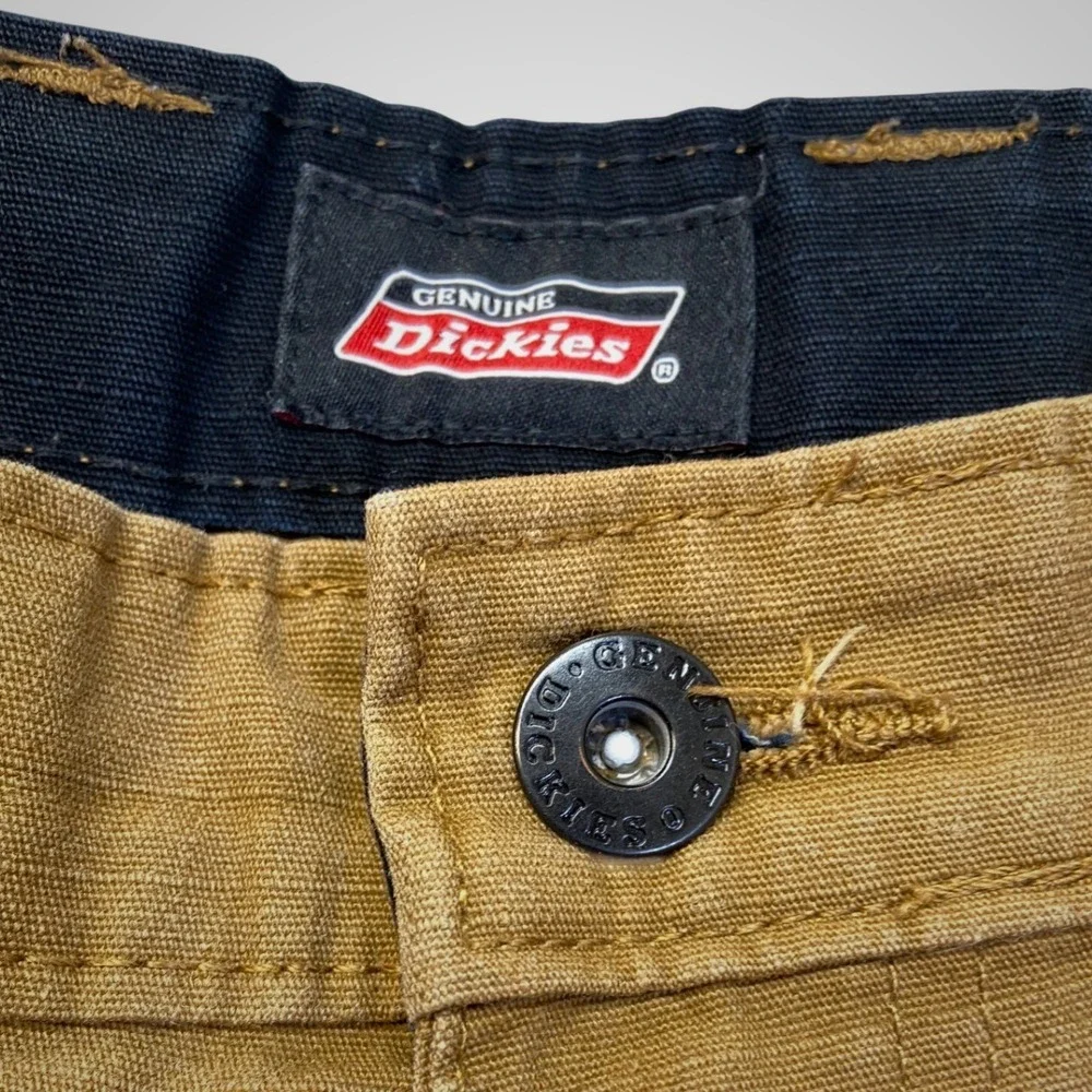 Genuine Dickies Mens Duck Brown‎ Canvas Cargo Shorts Workwear Utility Tan